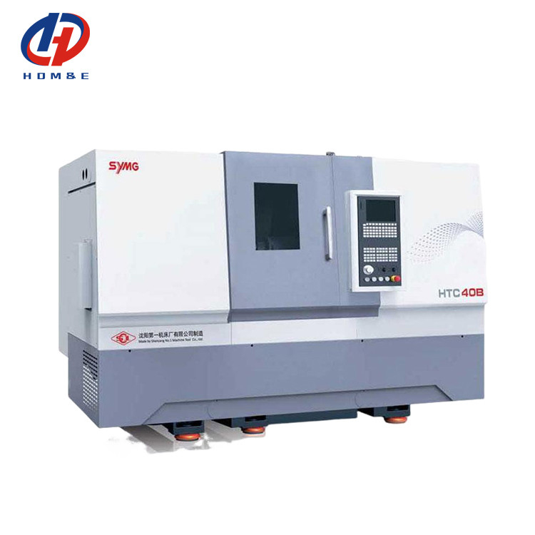 FANUC высокая жесткость высокий крутящий момент CNC токарный станк HTC40B 45 градусов интегральный наклонный ложе CNC токарный станк для металла