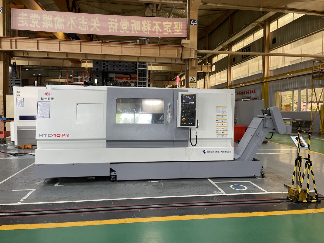 Крупный CNC-вертовой станц HTC40P Сдвижное руководство рельс Fanuc-вертовой станц 12 Станция башня наклонная кровать CNC-вертовой станц