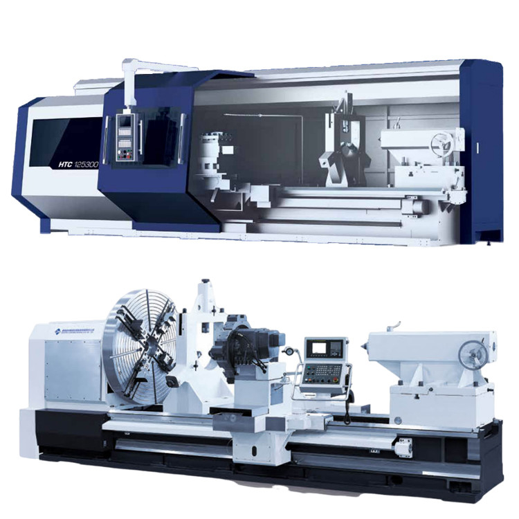 SMTCL Тяжелый CNC-токарный станок 5000 мм HTC125500 Горизонтальный плоский кровать CNC Тяжелый токарный станок