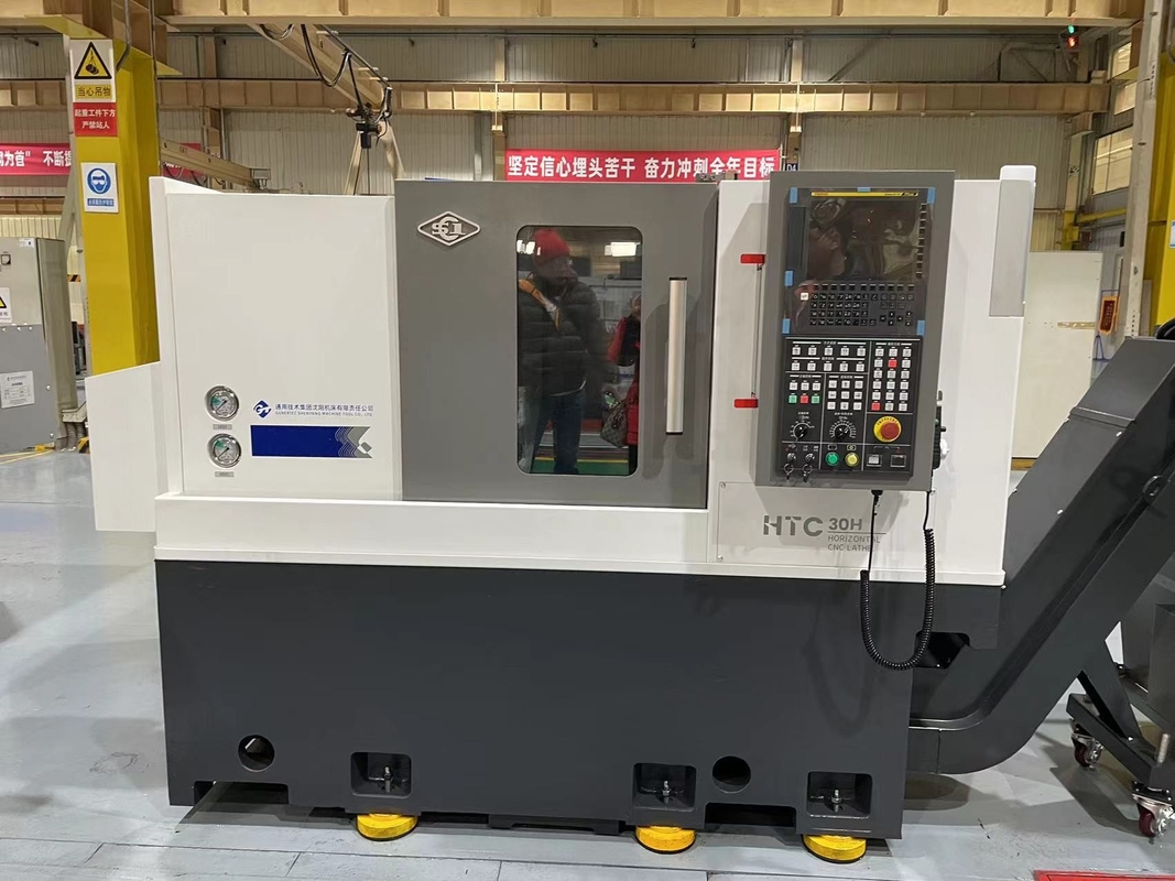 Наклонное ложе CNC токарного станка HTC30H высокоточная обработка различных деталей малого размера CNC токарный станк