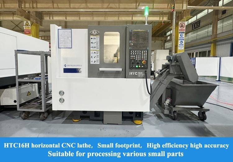 Маленькие детали обработки HTC16H Металлическая наклонная кровать CNC токарный станк SMTCL Горизонтальный CNC токарный станк