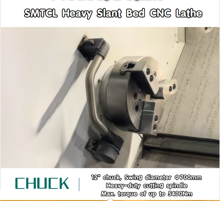 SMTCL наклонное легло CNC токарного станка HTC63Q Максимальная длина резки 3000 мм Горизонтальный CNC токарный станк