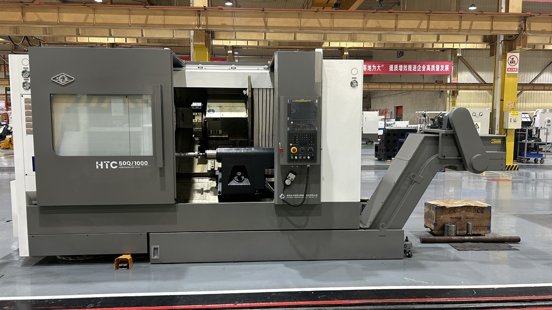 SMTCL Универсальный CNC горизонтальный токарный станц HTC50Q Высокомоторный шпиндель Тяжелое наклонное ложе CNC-токарный станц