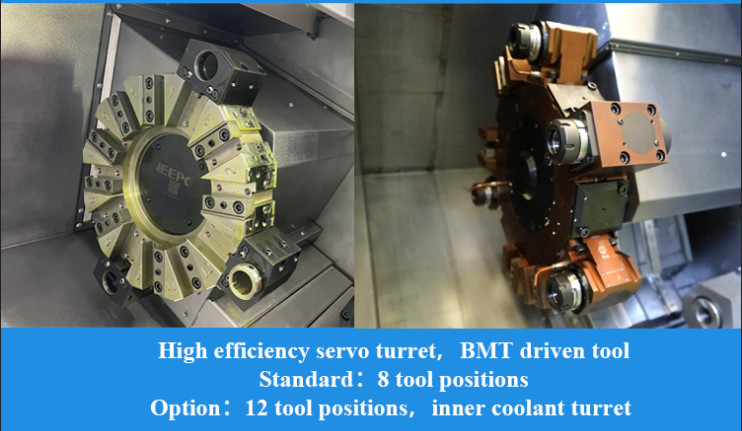SMTCL многоцелевой станковой станковой станковой станки T5.2-500Q Fanuc System Metal Processing 3 Axis Slant Bed