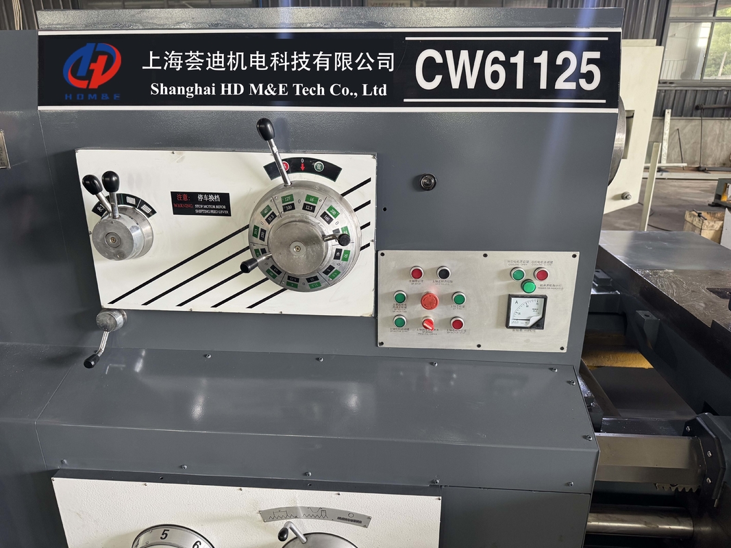 Мощный токарный станок для тяжелых условий эксплуатации CW61125 с большим отверстием шпинделя 130 мм, обычный горизонтальный токарный станок