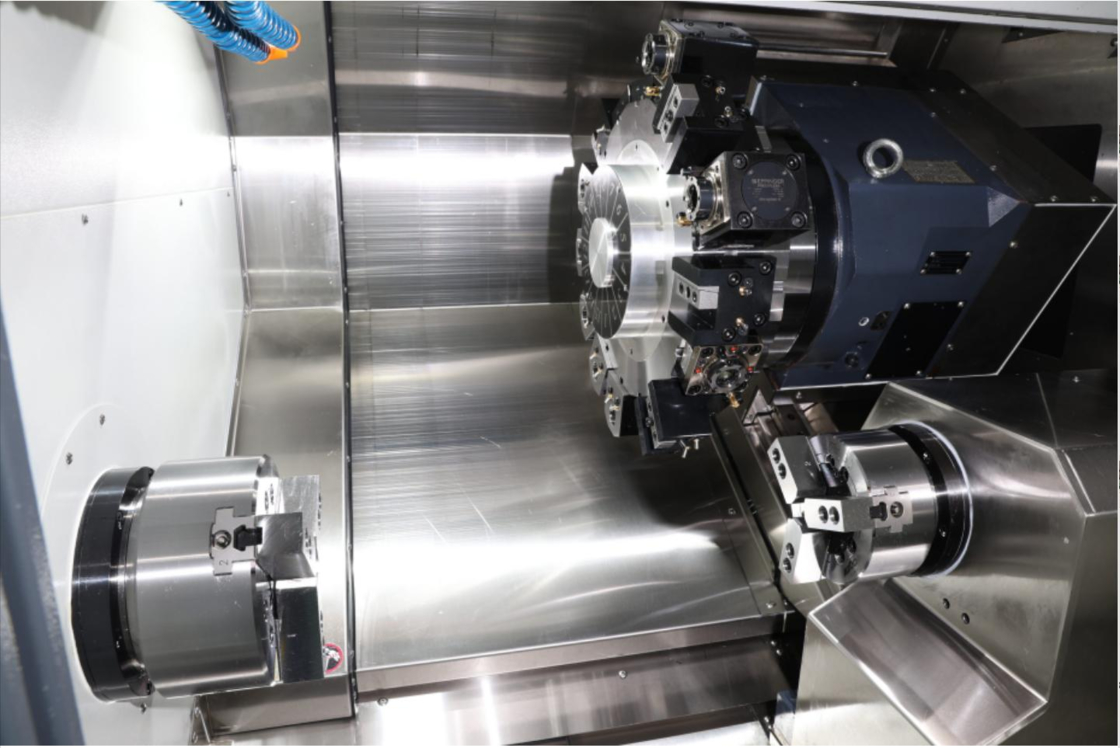 Interpolation Y-axis Turning and Milling Center HTCSY50-S BMT55 12 Turret Double Spindle CNC Turning Center
